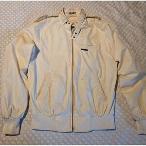 Members Only Jacket Men SZ 36 Cream Vintage 80s Europe Craft Windbreaker